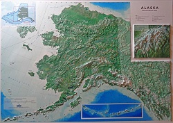 Alaska State 3D Earth Image Map - Fully Framed 0052